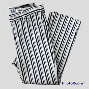 BDG Sz 28 High-Waist Kick Flare Cropped Striped Jeans